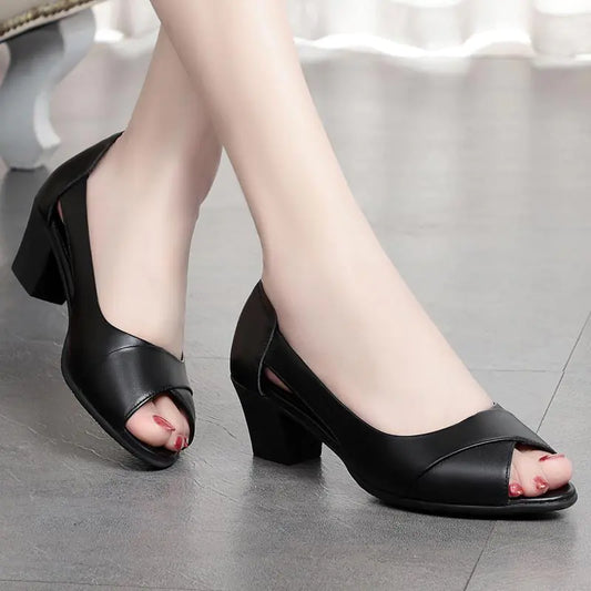 Thick-Heeled Sandals and Fashionable High Heels