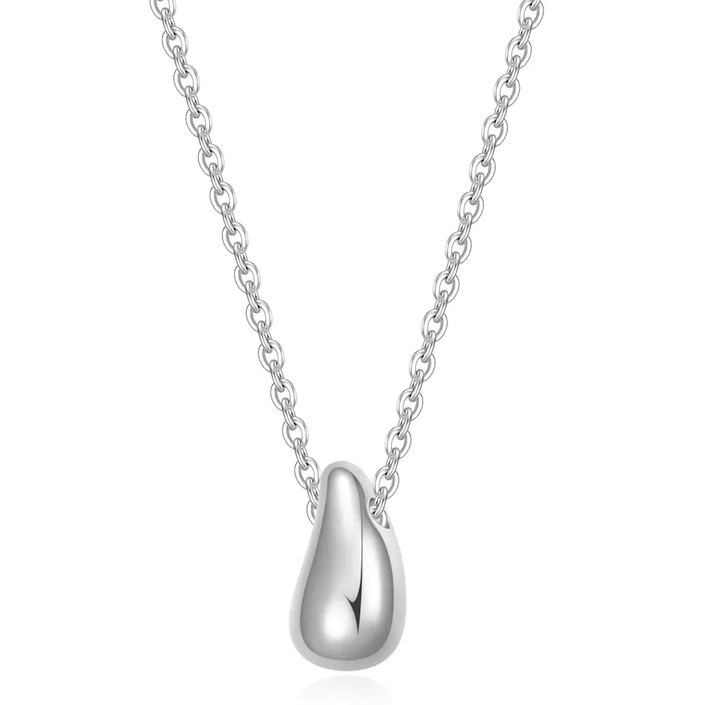 Minimalist Titanium Steel Water Drop Necklace for Her