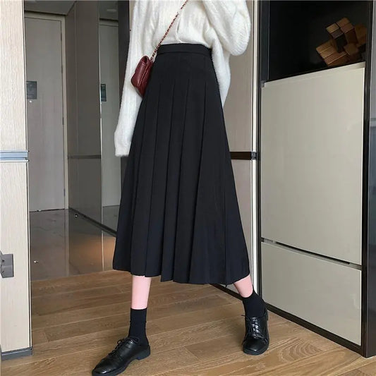 Midi Pleated Skirt for Women - Casual Fashion Style
