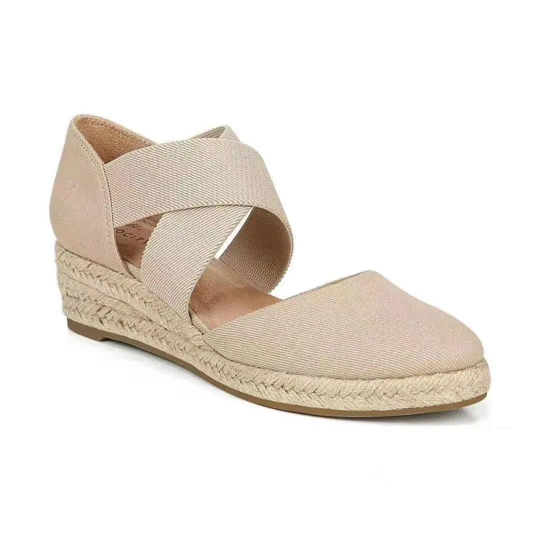 Casual Hollow Roman Single Shoes with Slope Heel for Women