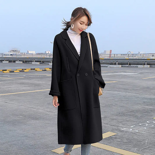 Double-faced Loose Mid-length Cashmere Coat