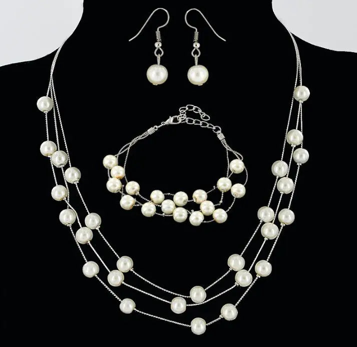 Elegant Bride and Bridesmaid Pearl Jewelry Set