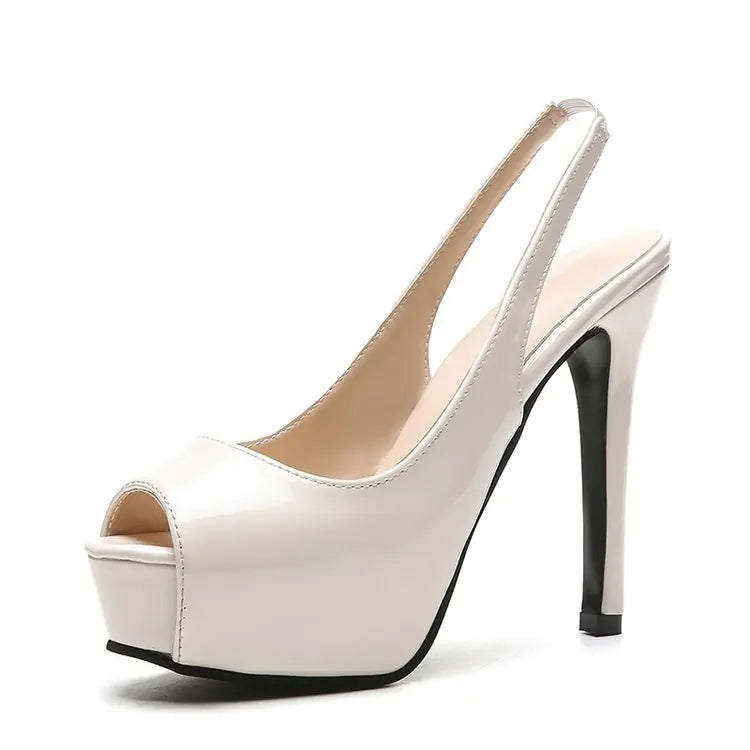 Women's 35-43 Open-Toe High Heels with Platform (13cm)
