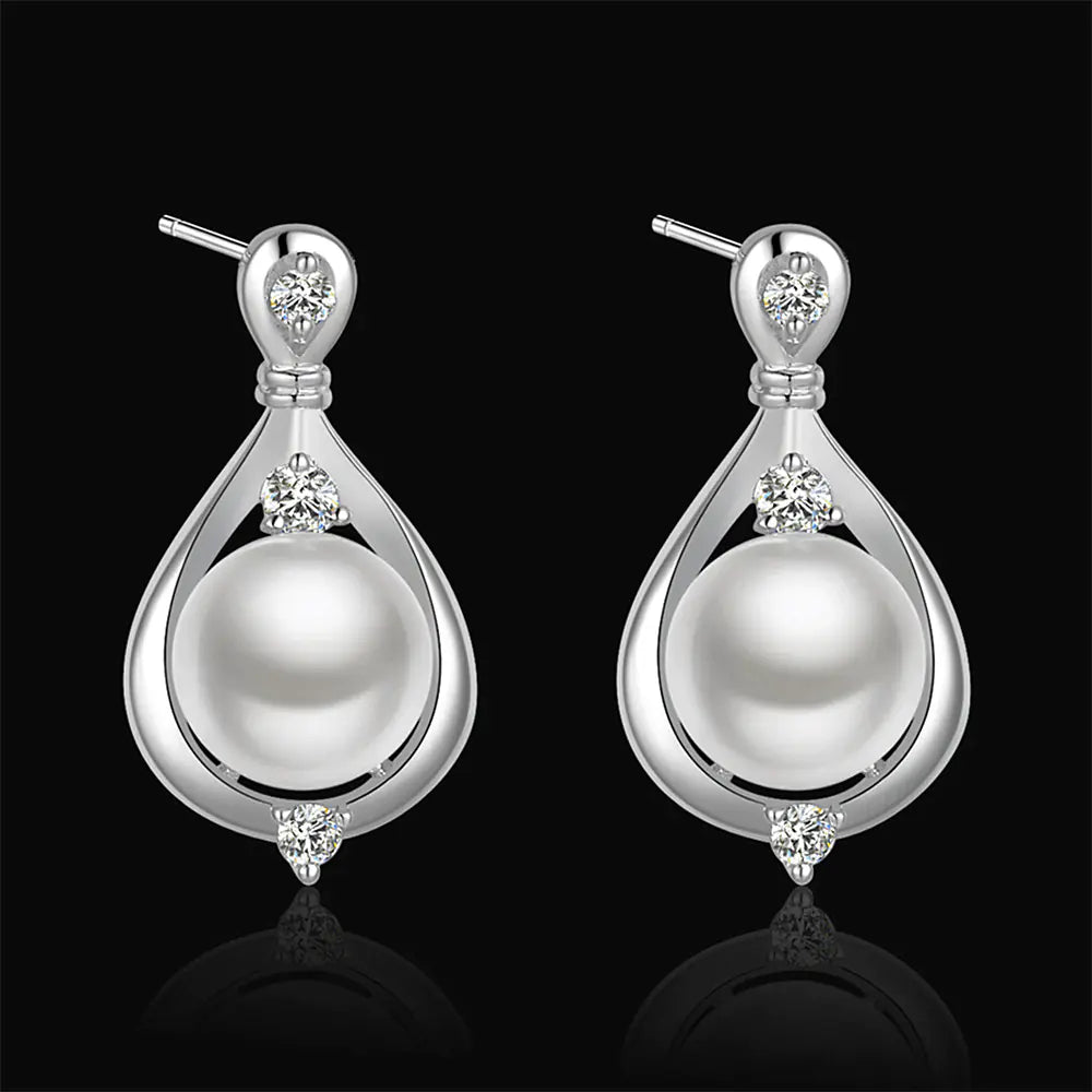 Fashion Pearl Jewelry Set for Women (Ring, Earrings, Necklace)