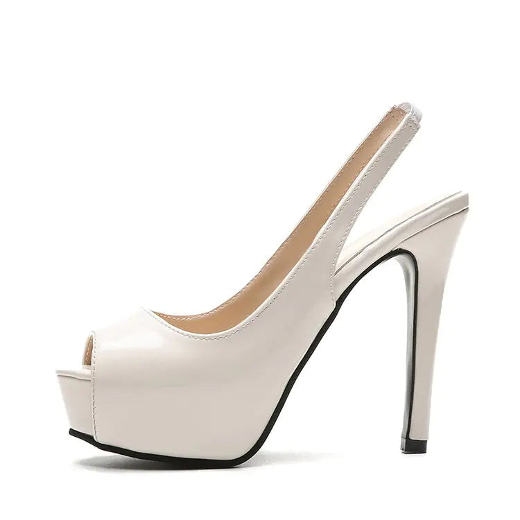 Women's 35-43 Open-Toe High Heels with Platform (13cm)