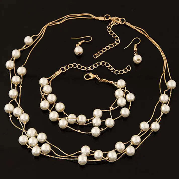 Elegant Bride and Bridesmaid Pearl Jewelry Set