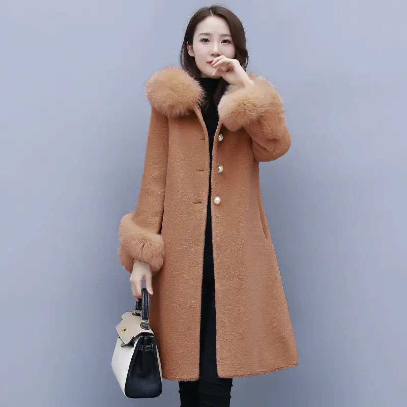 Faux Fur Coat, Sheepskin Overcoat, Wool Jacket
