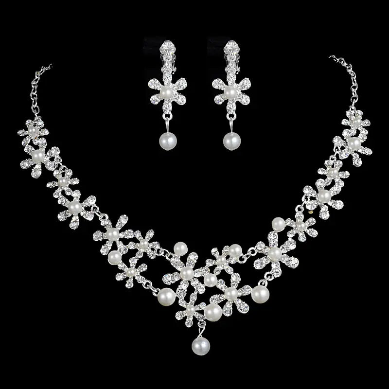 Bridal Jewelry Set with Pearl 3-Piece Accessories