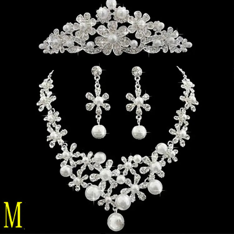 Bridal Jewelry Set with Pearl 3-Piece Accessories