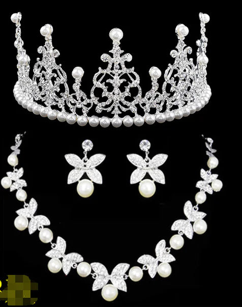 Bridal Jewelry Set with Pearl 3-Piece Accessories