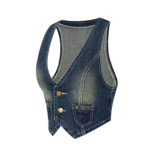 Stylish Vintage Denim Vest for Women from Factory Direct