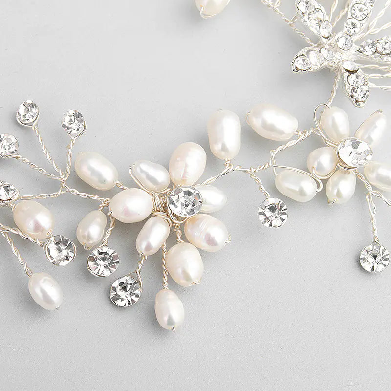 Bridal Jewelry Set with Handmade Pearl Necklace & Earrings
