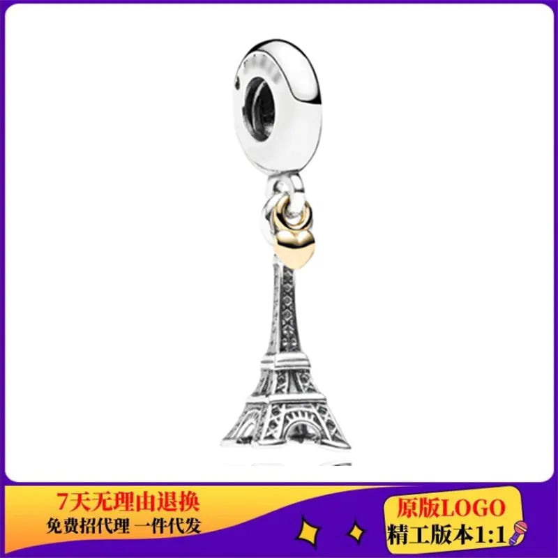 DIY Beaded Bracelet with Eiffel Tower Charm Design