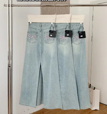 Anna Bow Tie Jeans with Ballet Embroidery (One Piece)