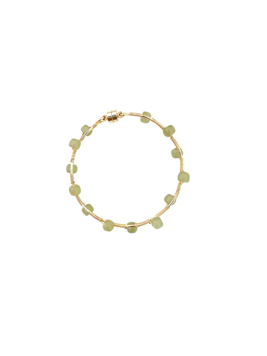 Natural Hetian Jade Wave Bracelet