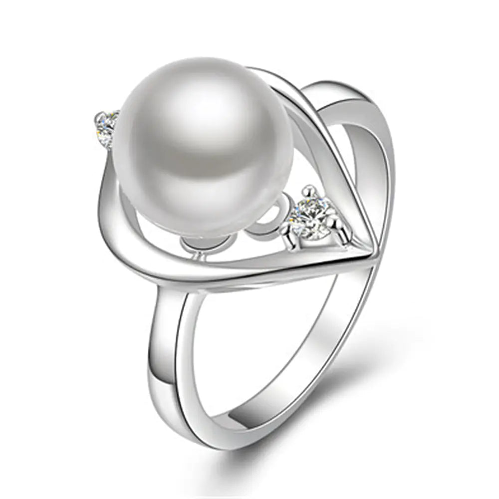 Fashion Pearl Jewelry Set for Women (Ring, Earrings, Necklace)