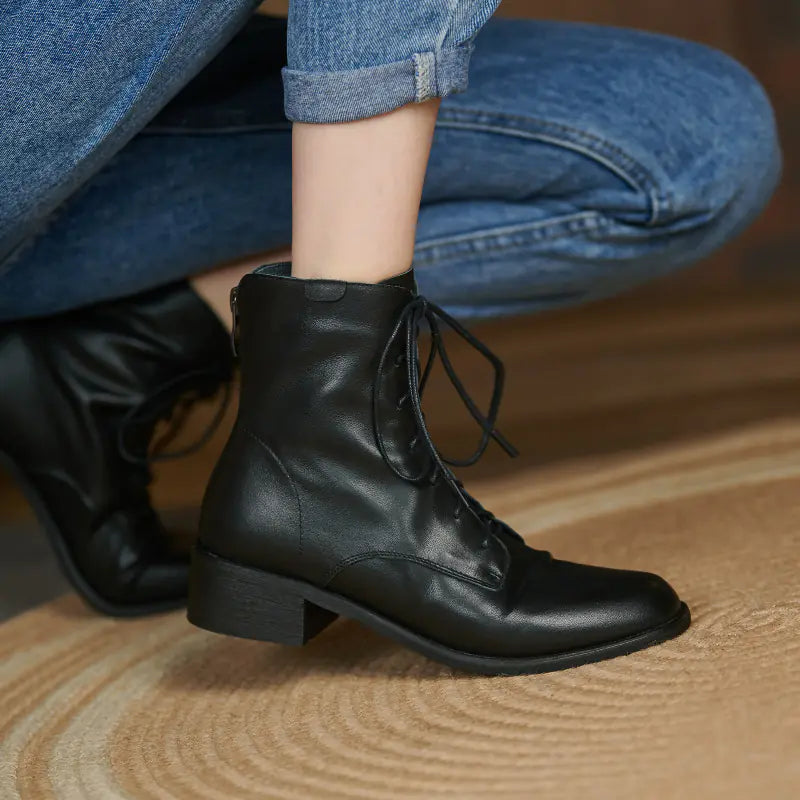 Brown Slim Fit Martin Boots for Women - 2023 Style