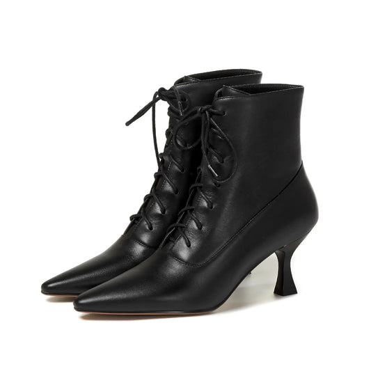 Pointed High Heels in Fashion Cattlehide Leather
