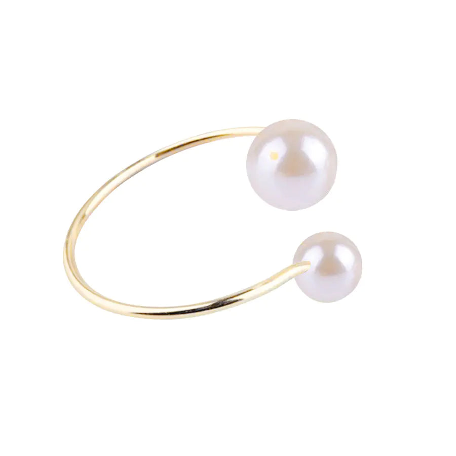 3-Piece Pearl Jewelry Set with Gold Necklace, Bracelet, Earrings