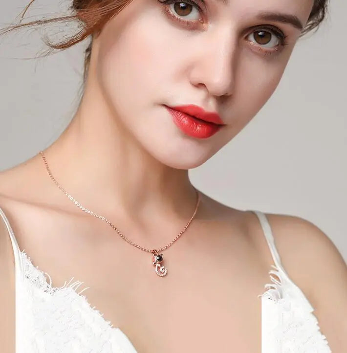 "Douyin Style Love Memory Women's Collarbone Necklace"
