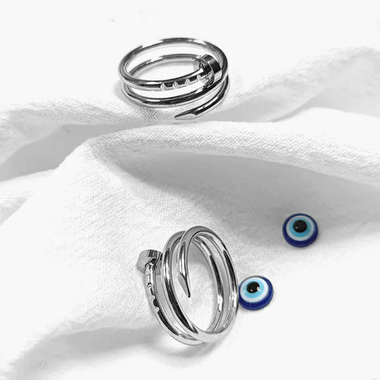 Titanium Steel Spiral Ring for Couples - Classic Design