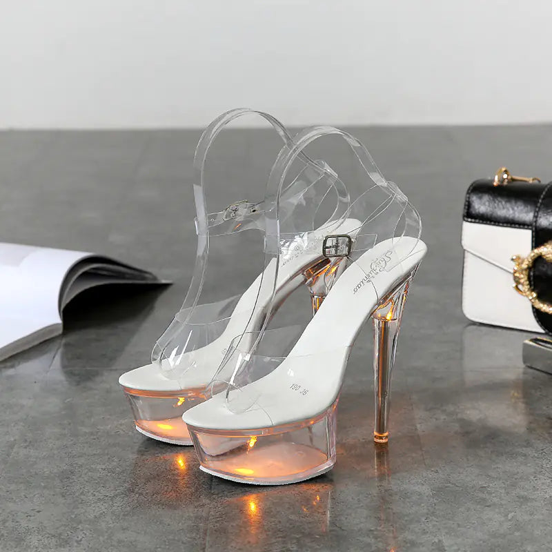 Luminous Stiletto Platform Sandals - Sexy High Heels