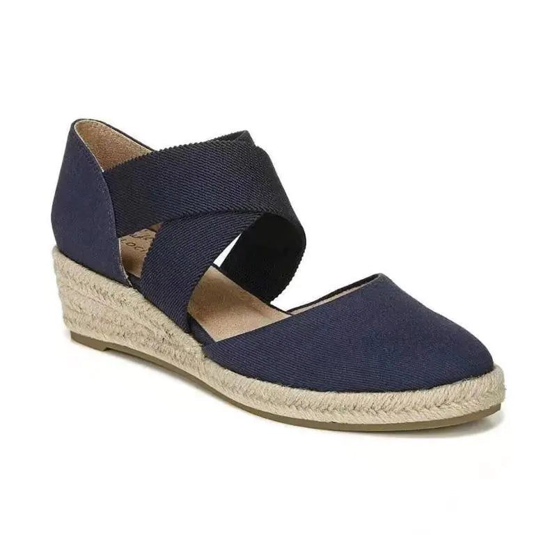 Casual Hollow Roman Single Shoes with Slope Heel for Women