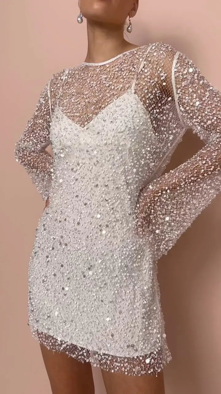 2024 Women's Sheer Mesh Two-Piece Dress Set
