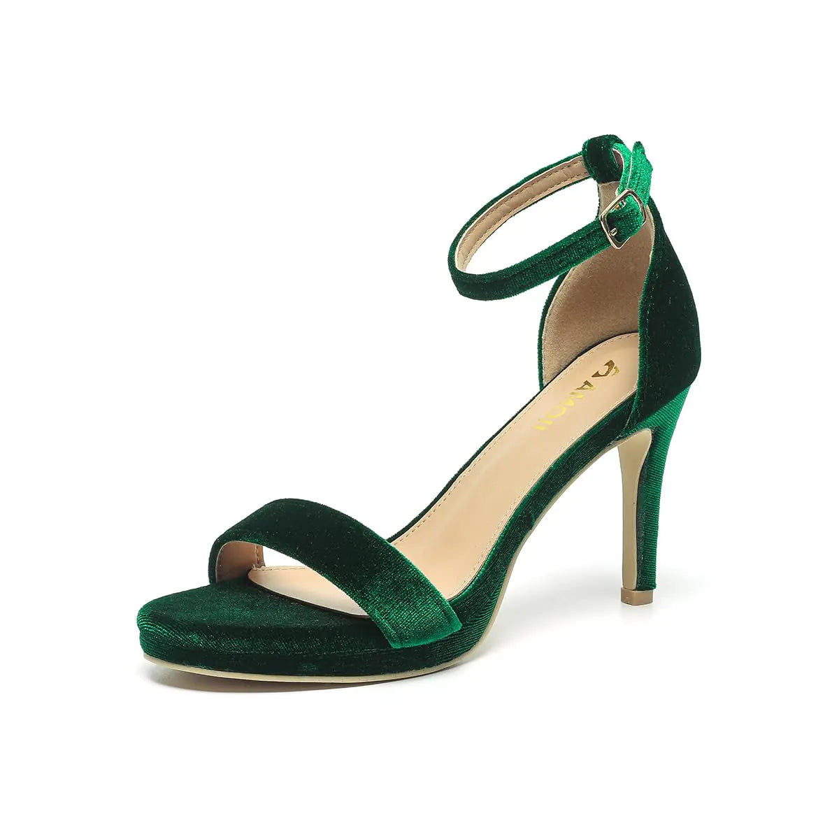 Womens 4 Inch Heels Strappy Heels Dress Sandals Ankle Strap Lady Heels Sandals 324 VelvetGreen Heels Size 11 women