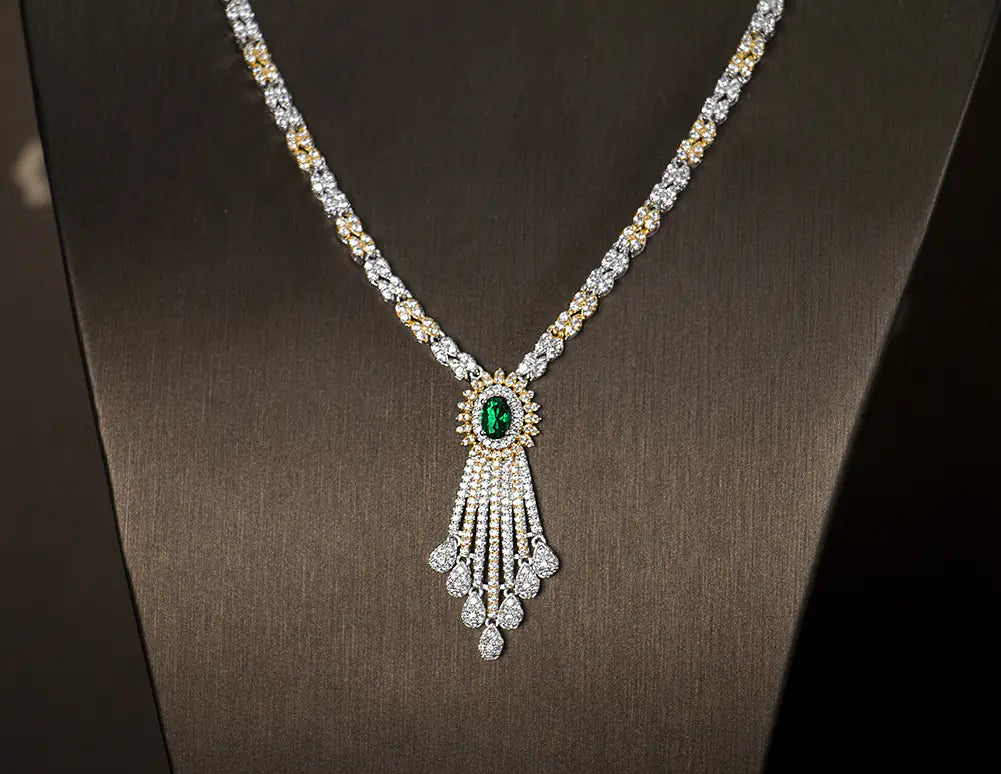 24K Gold Plated Zircon Jewelry Set (4 Pieces)